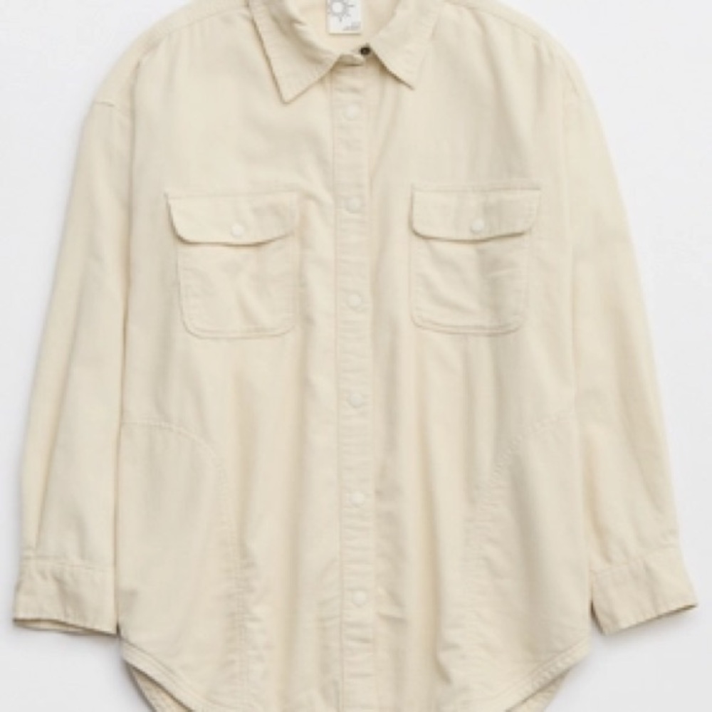 OFFLINE By Aerie Oversized Corduroy Button Up